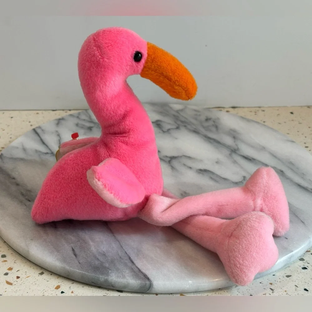 Vintage‎ 1995 Ty Beanie Pinky Pink Flamingo Plush Toy